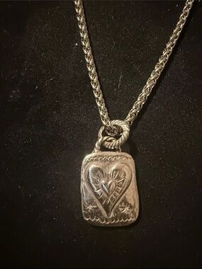 Brighton Silver Heart you only live once Engraved Charm Pendant Necklace